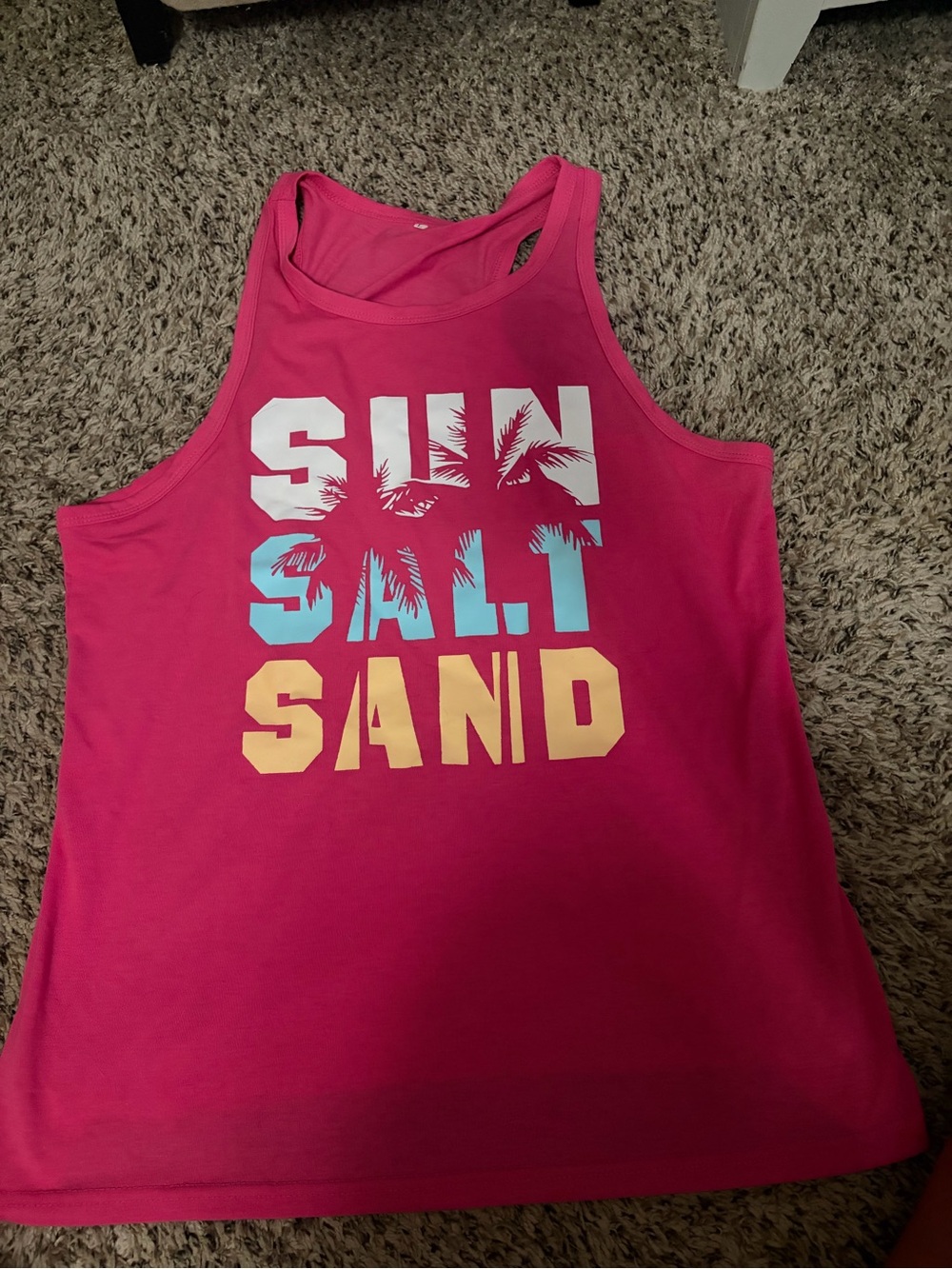 Bright Pink Graphic Tank Top - SUN SALT SAND